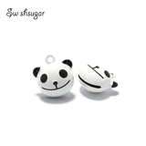 Cartoon Panda Head Copper Craft Bell Charms Home Decoration Pendant
