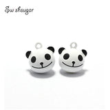 Cartoon Panda Head Copper Craft Bell Charms Home Decoration Pendant
