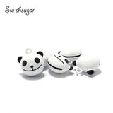 Cartoon Panda Head Copper Craft Bell Charms Home Decoration Pendant