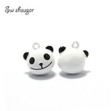 Cartoon Panda Head Copper Craft Bell Charms Home Decoration Pendant