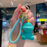 Chubby Resin Cartoon Animal Keychain Meat Face Dinosaur Chick Bunny Pig Bag Char