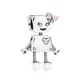Cartoon Robot Family PAN 925 Silver Mik Pig Beads For Fine Jewelry Making