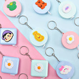 Mini Tape Measure Soft Ruler Keychain Leather Multifunction Portable Ring