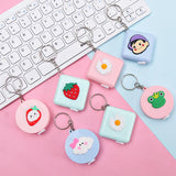 Mini Tape Measure Soft Ruler Keychain Leather Multifunction Portable Ring