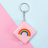 Mini Tape Measure Soft Ruler Keychain Leather Multifunction Portable Ring