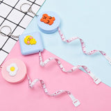 Mini Tape Measure Soft Ruler Keychain Leather Multifunction Portable Ring