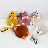Baby Doll Keychain Fur Ball Plush Fluffy Key Ring Bag Pendant Car Key Holder