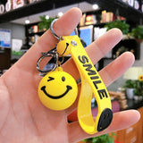 Smiling Face Expression Keychain School Bag Creative Ornaments