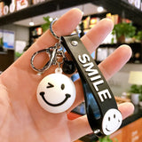 Smiling Face Expression Keychain School Bag Creative Ornaments