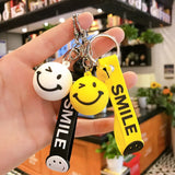 Smiling Face Expression Keychain School Bag Creative Ornaments