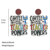 Funny Cartoon Teacher Wooden Earrings - Gift Idea