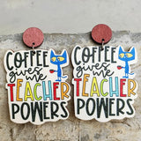 Funny Cartoon Teacher Wooden Earrings - Gift Idea