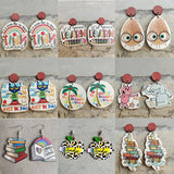 Funny Cartoon Teacher Wooden Earrings - Gift Idea
