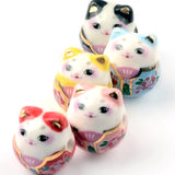 Cat Animal Ceramic Beads Glaze Spacer For Jewelry Making DIY 13x15mm