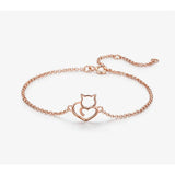 Rose Plated Cat Bracelet S925 Women's Jewelry