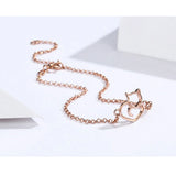 Rose Plated Cat Bracelet S925 Women's Jewelry