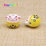 Lovely Multi-colored Cat Ceramic Beads 14x11mm