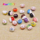 Lovely Multi-colored Cat Ceramic Beads 14x11mm