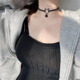 Cat Bell Pendant Choker Collarbone Necklace