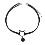 Cat Bell Pendant Choker Collarbone Necklace
