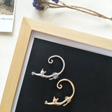 Cat Clip On Earrings Ear Cuff Earrings for Women Ear Wrap Earcuff