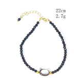 Cat Head Shell Charm Bracelet Natural Mother of Pearl Beaded Bangle Anklet