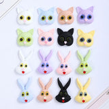 20pcs Cat Rabbit Head Resin Cabochons Large Bunny Head DIY