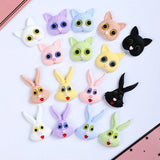 20pcs Cat Rabbit Head Resin Cabochons Large Bunny Head DIY