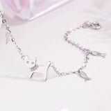925 Sterling Silver Cat Bracelet For Women Silver Jewelry