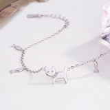 925 Sterling Silver Cat Bracelet For Women Silver Jewelry