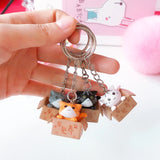 Cartoon Lucky Cat Keychain Self Defense Women KeyRing Car Trinket Kids Toy