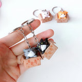 Cartoon Lucky Cat Keychain Self Defense Women KeyRing Car Trinket Kids Toy