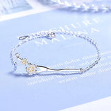 Cherry Blossom Flower Twig Bracelet 925 Silver Jewelry