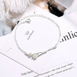 Cherry Blossom Flower Twig Bracelet 925 Silver Jewelry