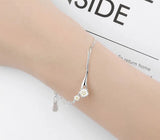 Cherry Blossom Flower Twig Bracelet 925 Silver Jewelry