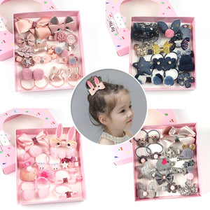 Children Hair Clips 18Pcs/Set Girls Bow Headdress Hair Accessories