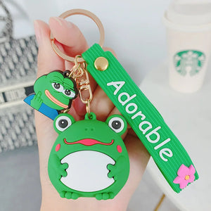 Chubby Fat Frog Keychain Creative Doll Car Key Chain Women Car Bag Pendant