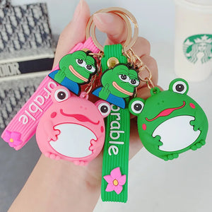 Chubby Fat Frog Keychain Creative Doll Car Key Chain Women Car Bag Pendant