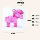 Colorful Acrylic Necklace Pendants 37*34MM 85pcs Plastic Jewelry Girls Charms
