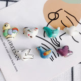 Colorful Animal Hen Beaded Pigeon Ceramic Clay Beads Hand-painted Small Pendant