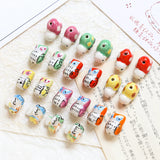 Colorful Owl Bird Turtle Ceramic Beads DIY Jewelry Accessory 20pcs