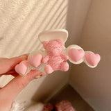 Colorful Bear Love Acrylic Hairpin Frosted Hair Clip Headwear