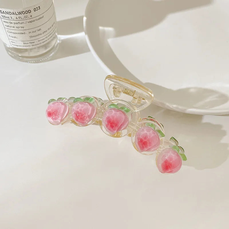 Colorful Bear Love Acrylic Hairpin Frosted Hair Clip Headwear
