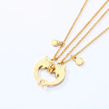 Colorful Dolphin Pendant Necklace 2PCS Set