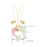 Colorful Dolphin Pendant Necklace 2PCS Set