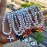 Colorful Enamel Balloon Dog Pendant Beaded Necklaces For Women