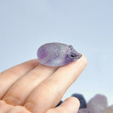Fluorite Stone Hedgehog Reiki Crystal Craft Healing Home Decoration