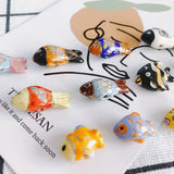 Colorful Plum Blossom Small Fish Beaded Ceramic Clay Pottery Pendant