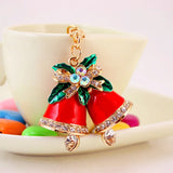 Christmas Red Bell Keychain Car Bag Metal Pendant Keyring Gift