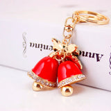 Christmas Red Bell Keychain Car Bag Metal Pendant Keyring Gift